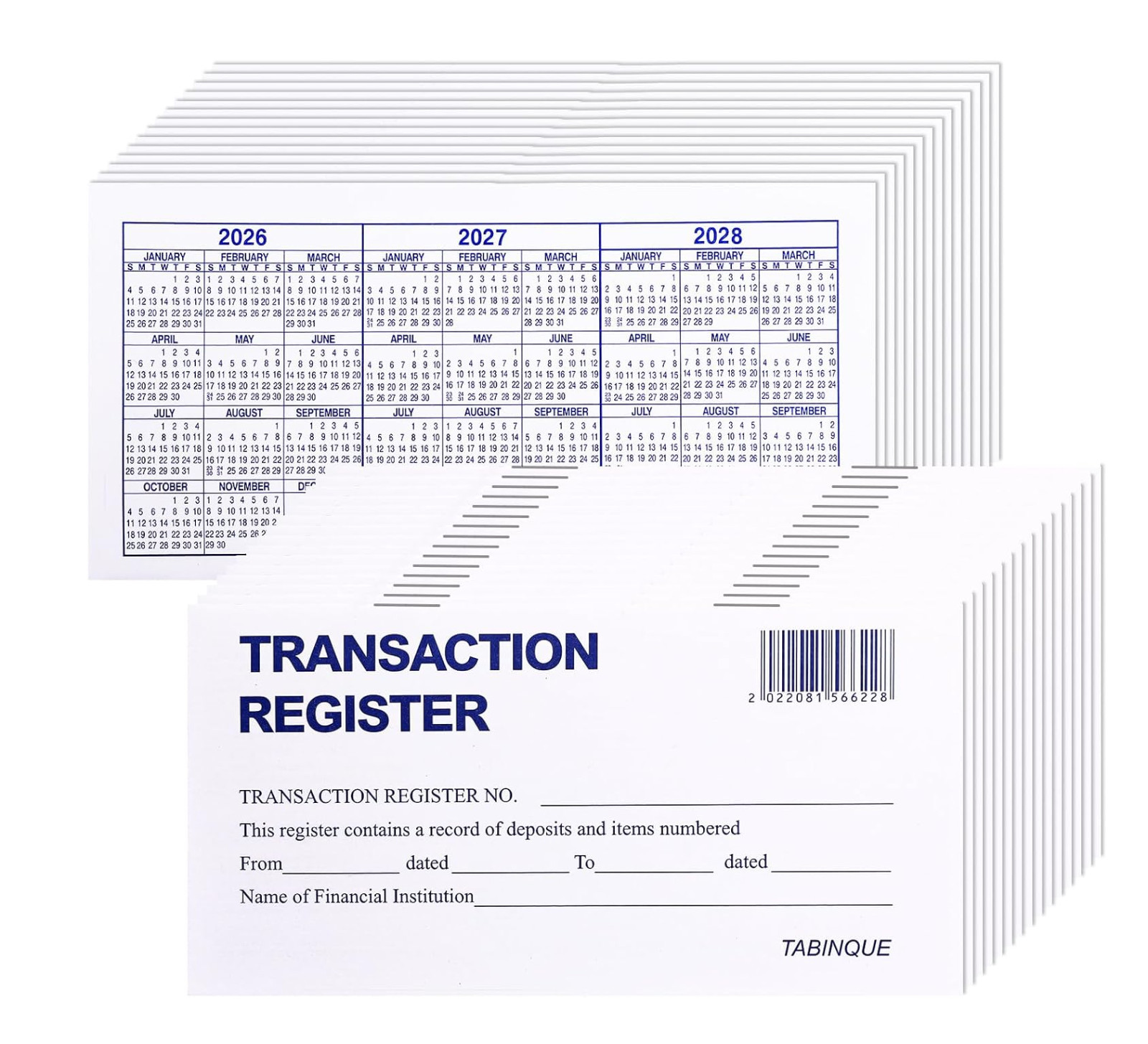 24 PCS Check Registers for Personal Checkbook, Easy to Read Checkbook Register