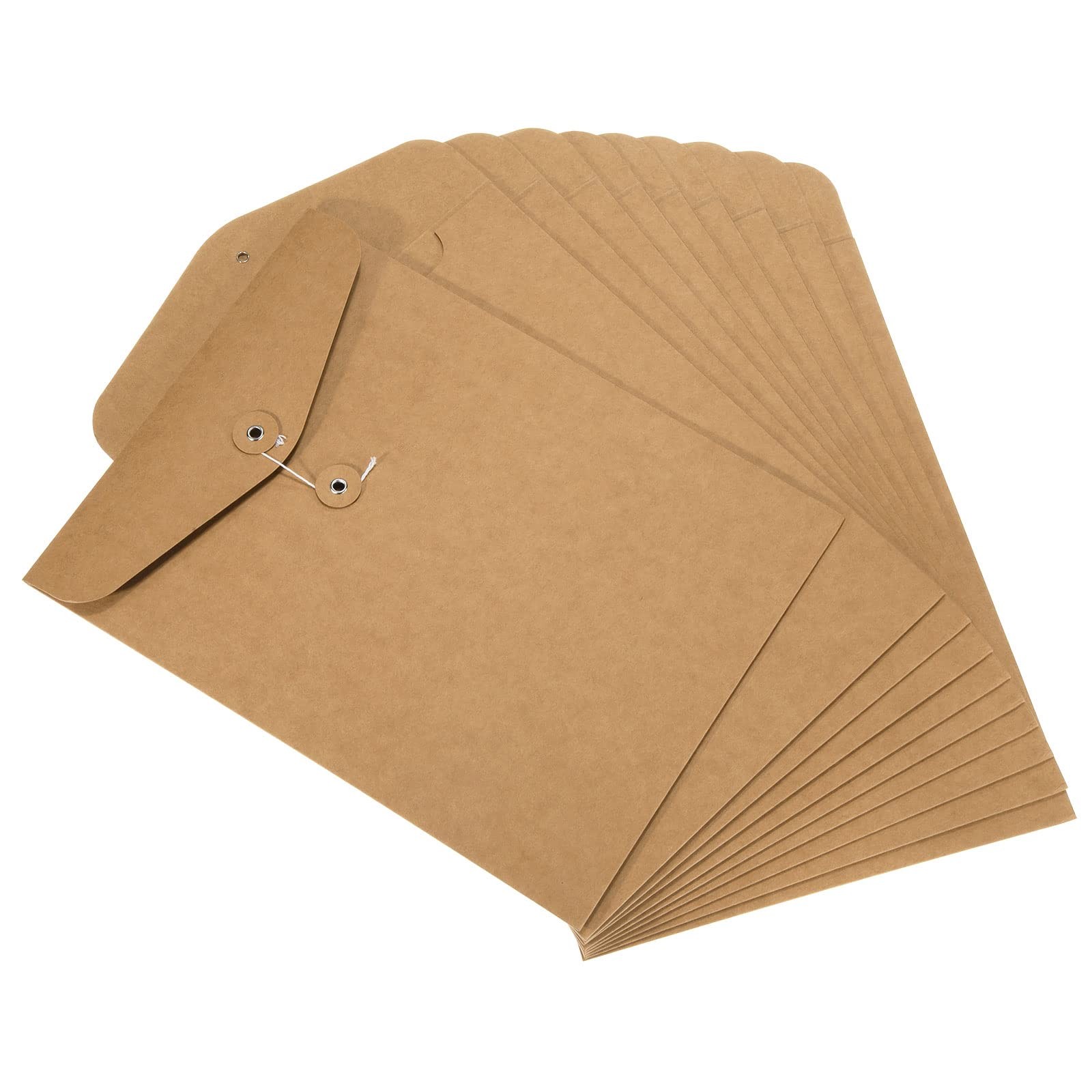 PATIKIL String File Folders 10 Pack A4 Size Document Letter Medium, Brown
