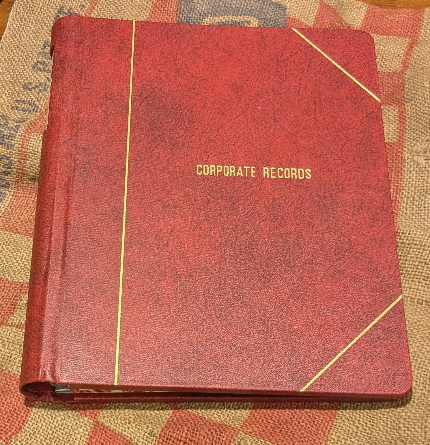 Vintage Corporate Records Book Red Binder NEW STORED 9.5″ x 12″ Dividers