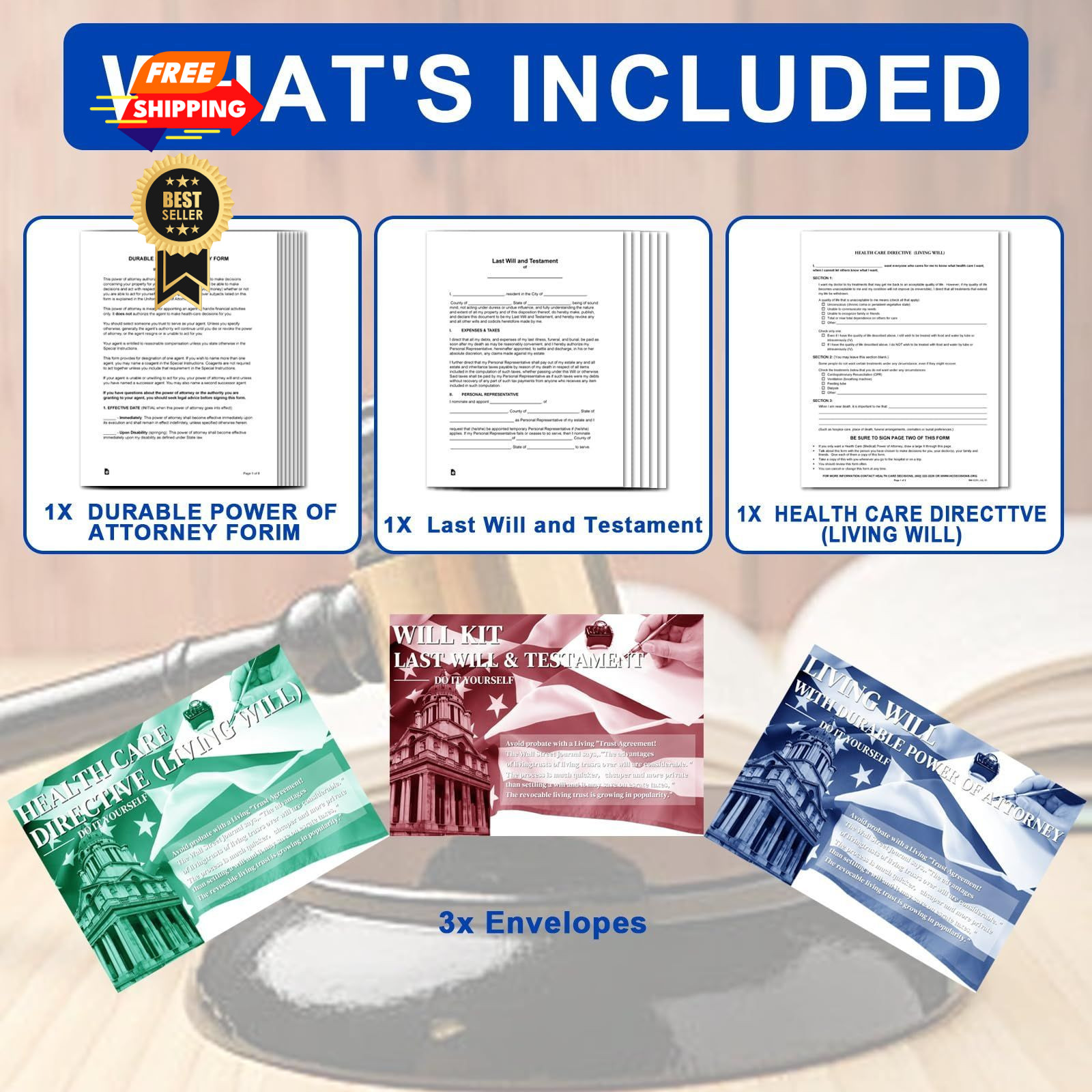 ZHUKEYONG Legal Documents Kit, Durable Power of Attorney, Healthcare…