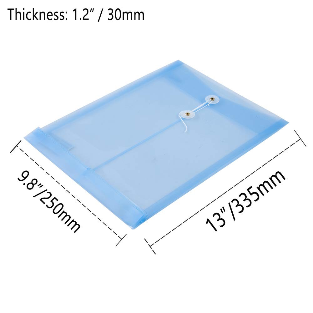 ZLYY 10 Pack Clear Blue Plastic Poly String Envelope with One Size,