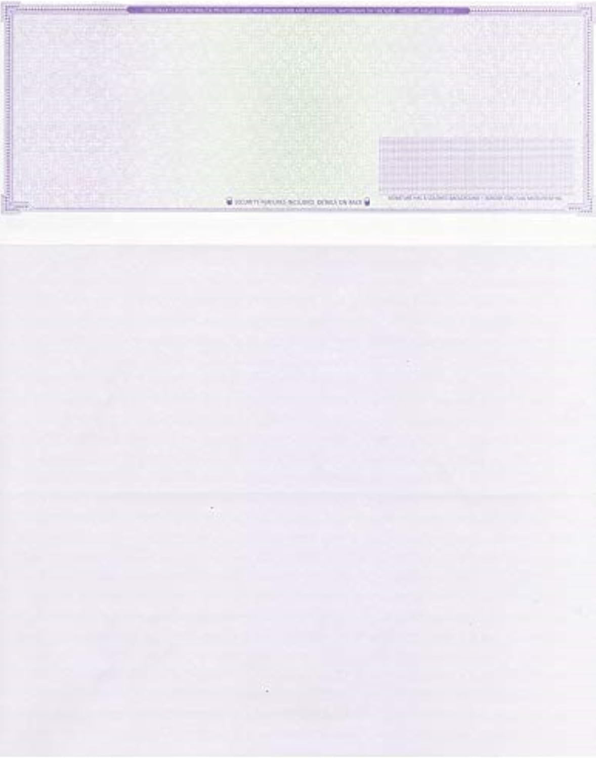– 500 High Security Blank Check Stock Paper – Checks on Top – Print Easy and Sec