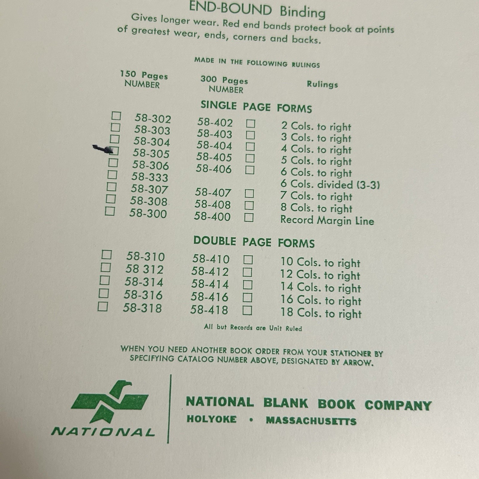 Vintage National Brand Ledger Journal Book Hard Cover 152 Pages Unused