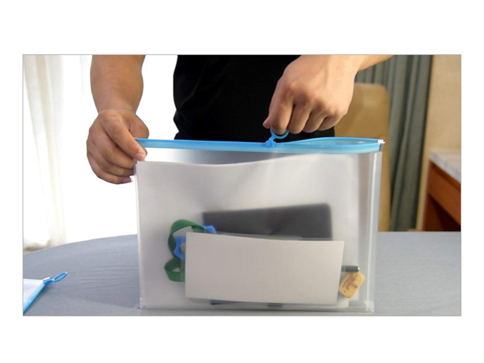 YESSART 9×12 Clear Zip Plastic Envelopes File Document Paper Holder 12 Pack