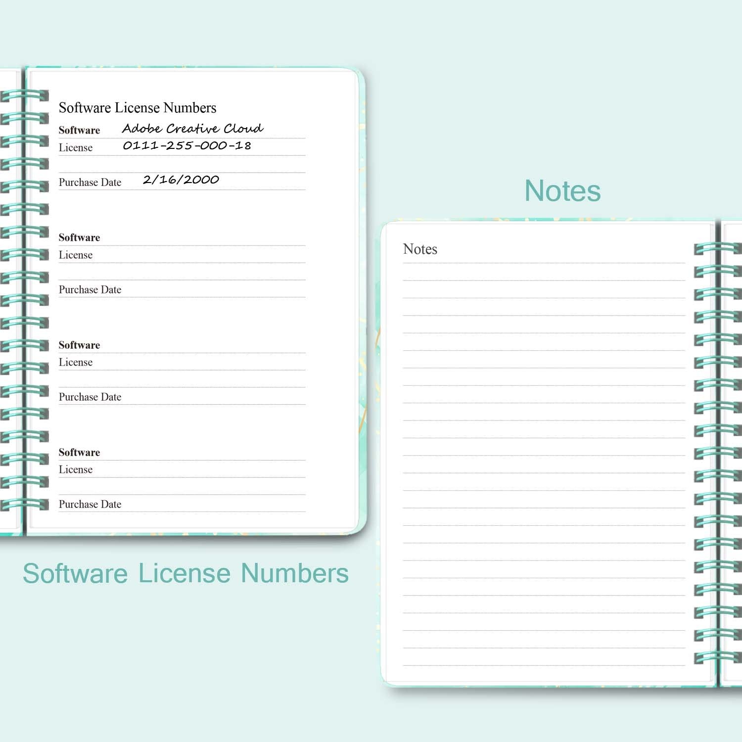 Password Book with Alphabetical Tabs – Spiral 5.1×6.9 IN, Blue