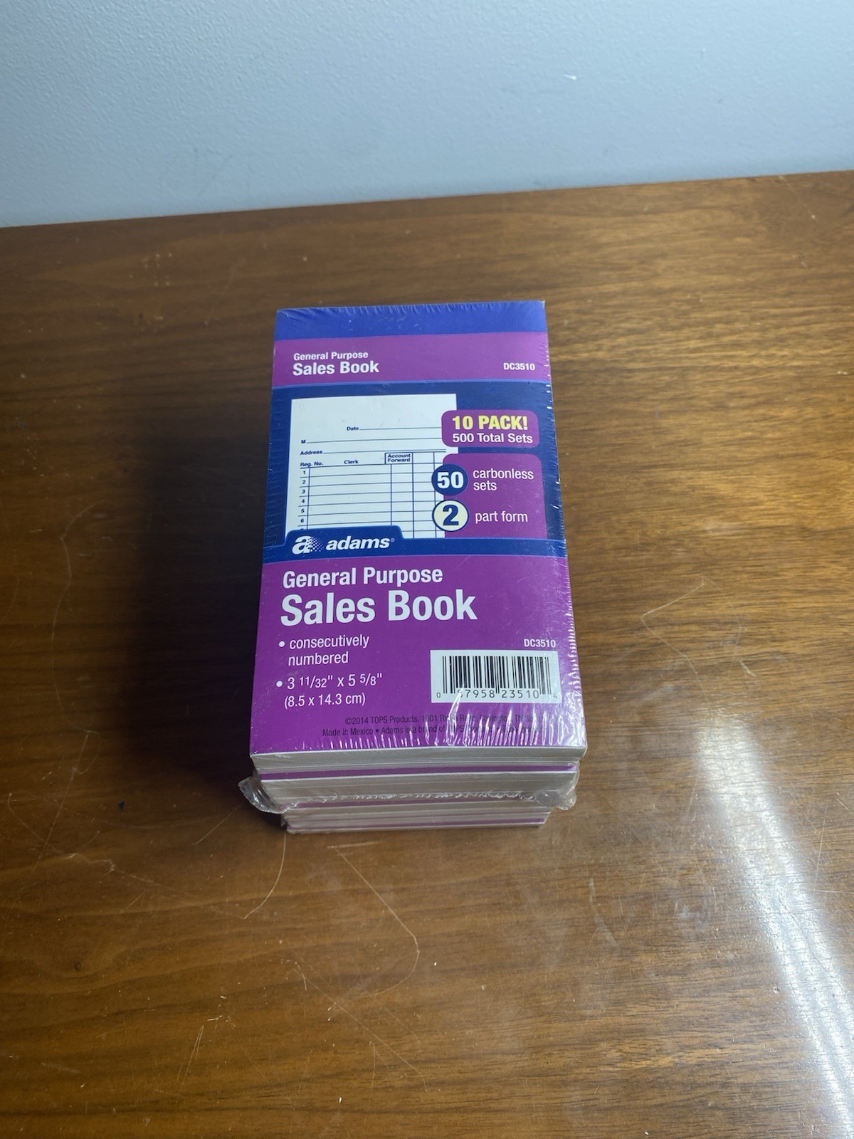 Adams General Purpose Sales Book, 2-Part, Carbonless White/Canary, 3-11/32″ 10pk