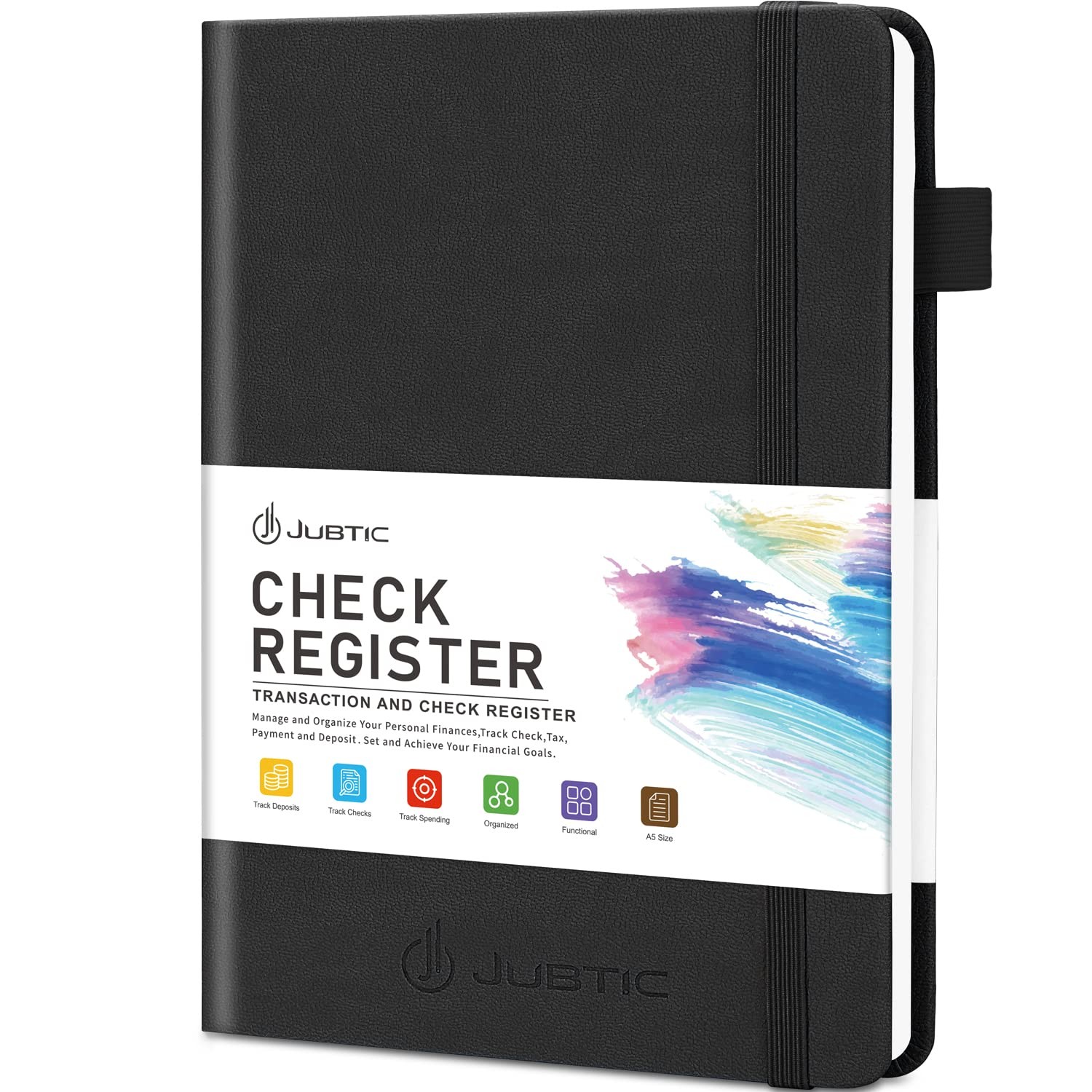 Check Registers A5 Black Personal Checkbook Ledger Log Book for Small Business