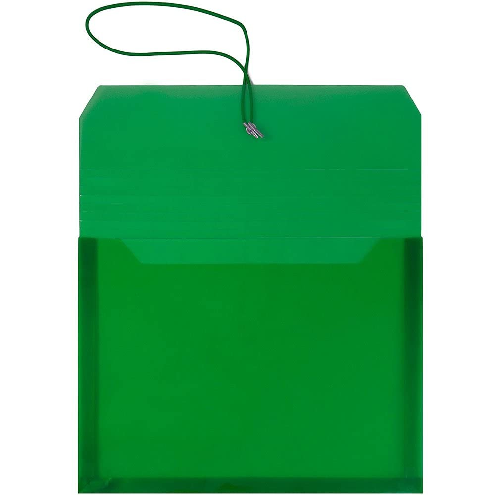 JAM PAPER Plastic Expansion Envelopes with Elastic Band 6 per Pack, Assorted