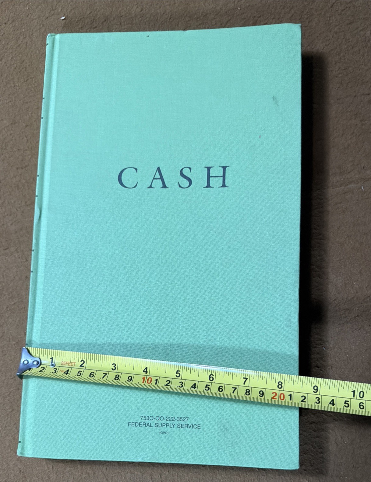 Vintage Green Cash Records Ledger Journal Accounting Book Federal Supply Service