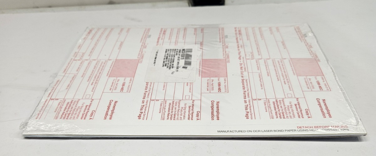 2025 IRS Tax Form 1099-NEC 4pt LSR Set w/Envelopes 15 Pack #N6103E15