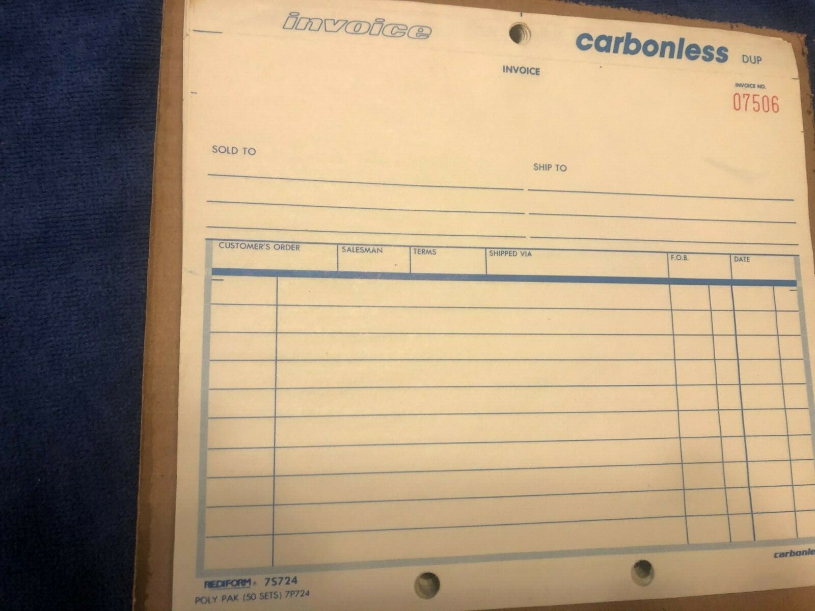 Rediform Invoice Book, 8 1/2 x 8 Carbonless Duplicate, 7s724 46 count