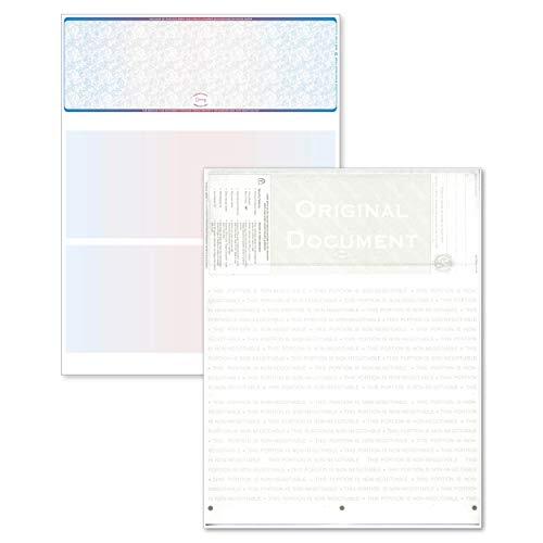 Blank High Security Top Computer Checks, 250 Blue/Red Checks