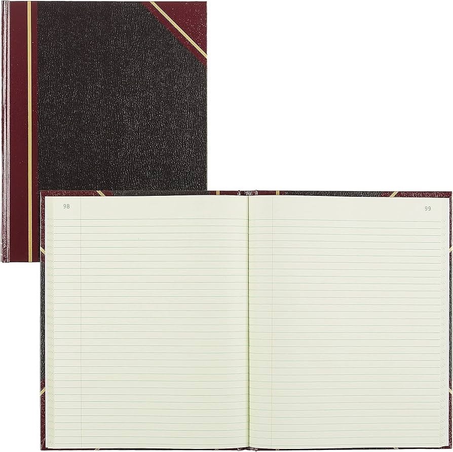Lot 2 National Texthide 56231 Record Book Black/Burgundy 10 3/8 x 8 3/8″ 300 NEW