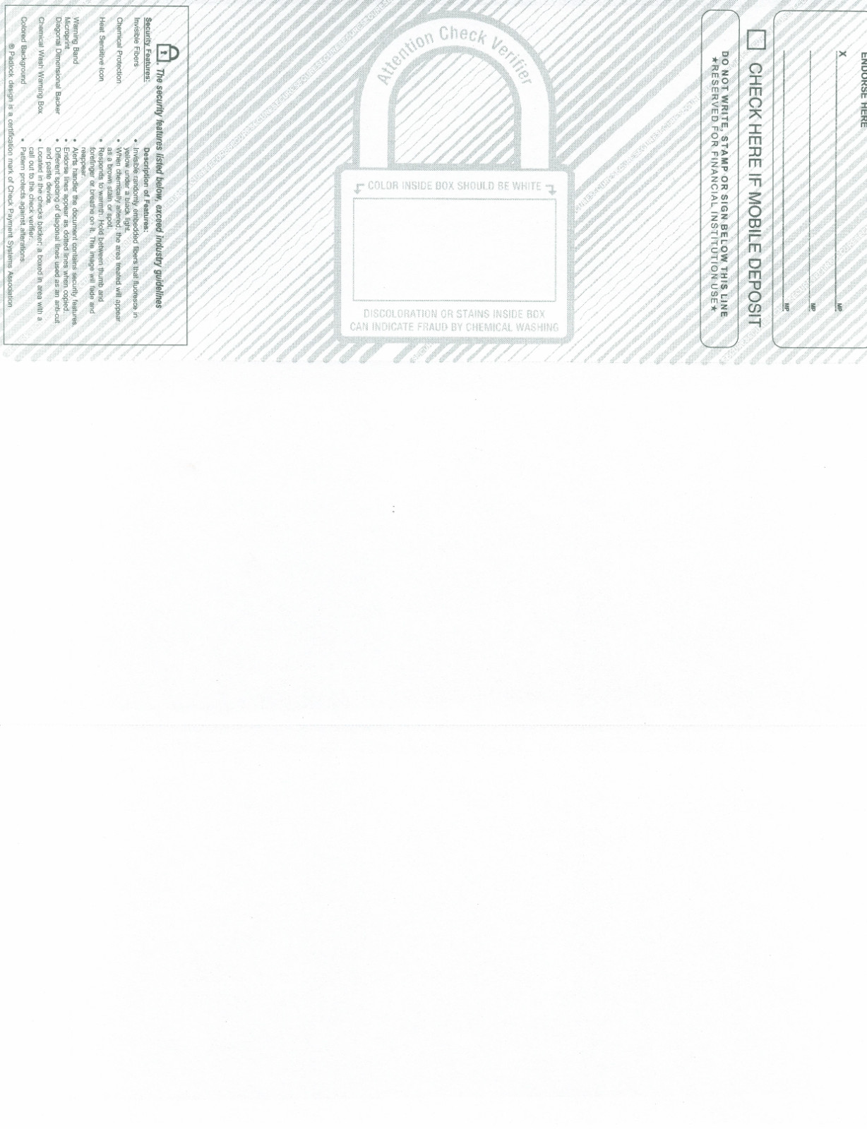 Laser Gray Top 3 Part Blank Security Checks (364291-BLANK), 2,000 / carton