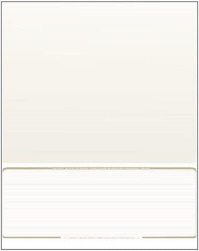 500 Blank Check Stock Paper – Check on Bottom – Gold Pinstripe