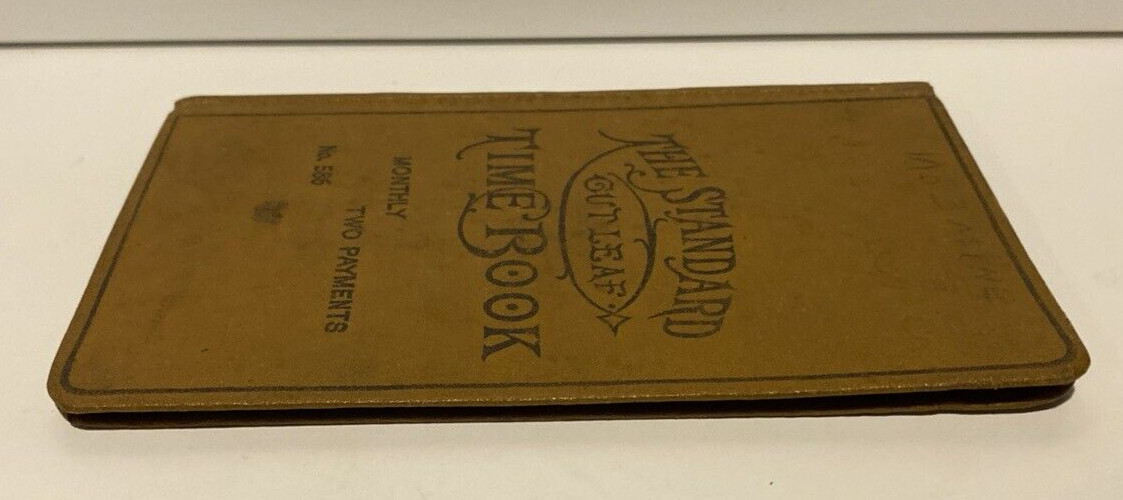 Vtg Boorum & Pease 586 Standard Cut Leaf Time Book Partially Used Jean Ann Coal