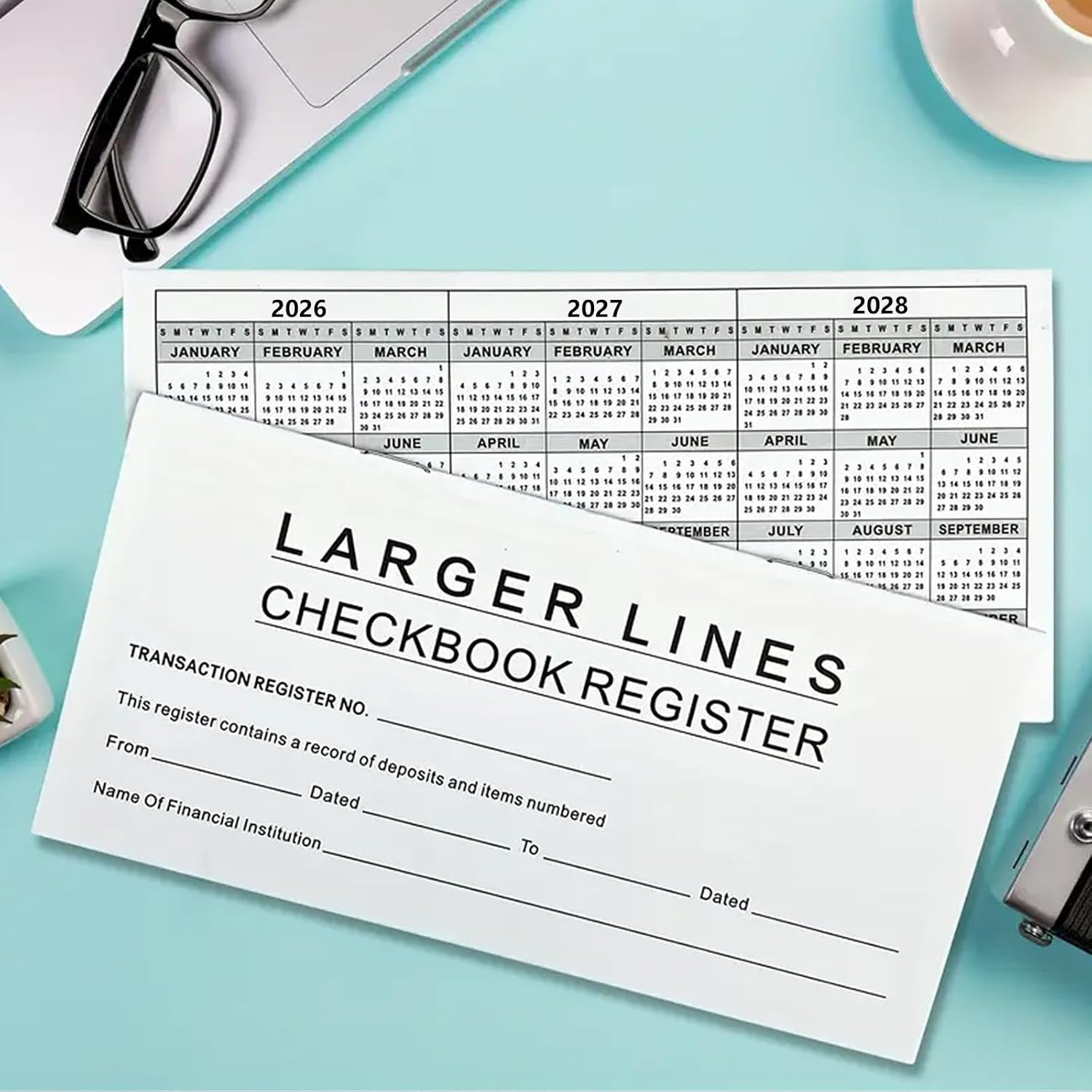 20 Pack Checkbook Register, Check Registers for Personal Checkbook, 6″ × 3″