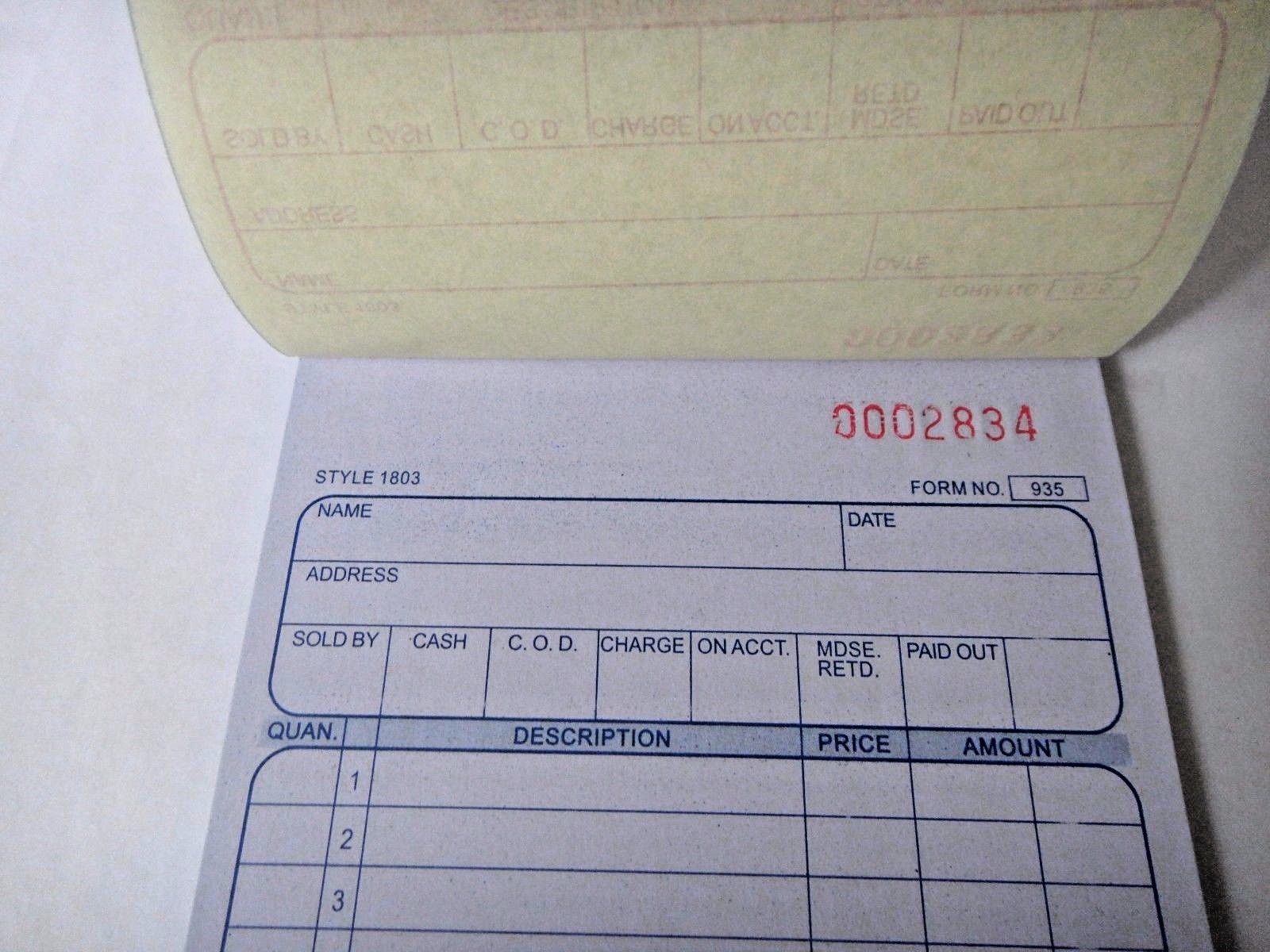 12X-3 Part Sales Order Books Receipt Triplicate forms 30 sets Invoice US Seller