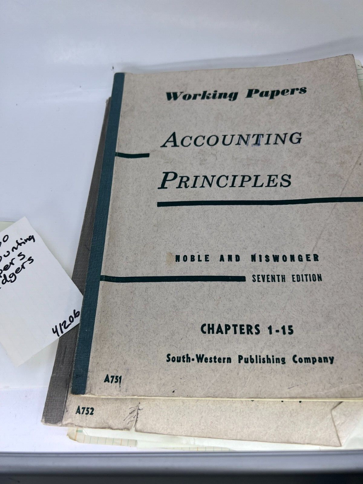 Accounting Principles Columnar 1960 BOORUM & PEASE class Working Sheets Pads
