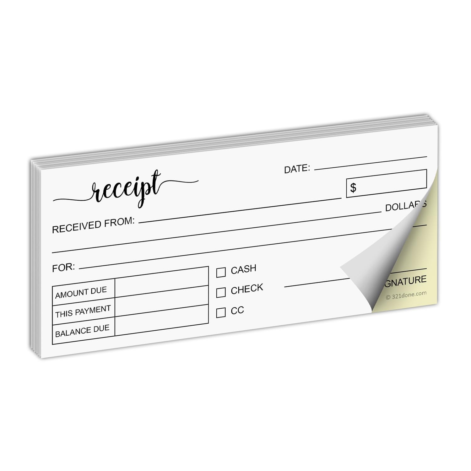 Receipt Book, Made in USA – 2.75×6 Pocket Size 2-Part Carbonless, Cute Handhe…