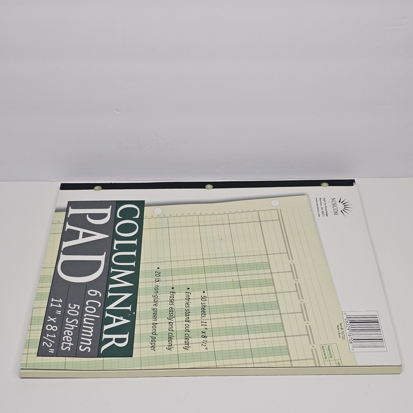 Norcom, Columnar Ledger Pad, 6 Columns, 8.5″ x 11″, Letter Size, 50 Sheets
