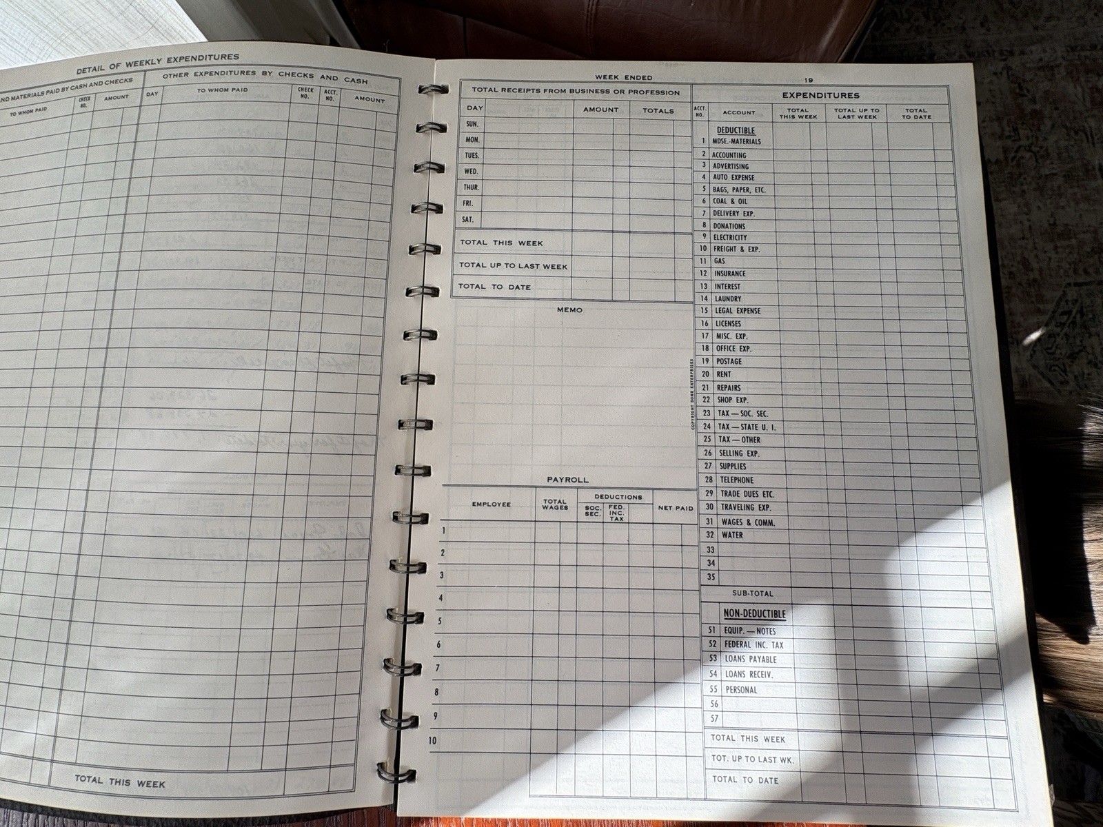 Vintage Dome Simplified Weekly Bookkeeping Record No 600 Unused Ledger Accounts