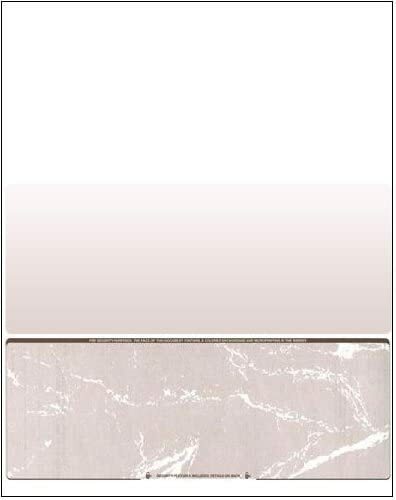 2500 Blank Check Stock Paper – Check on Bottom – Brown Marble