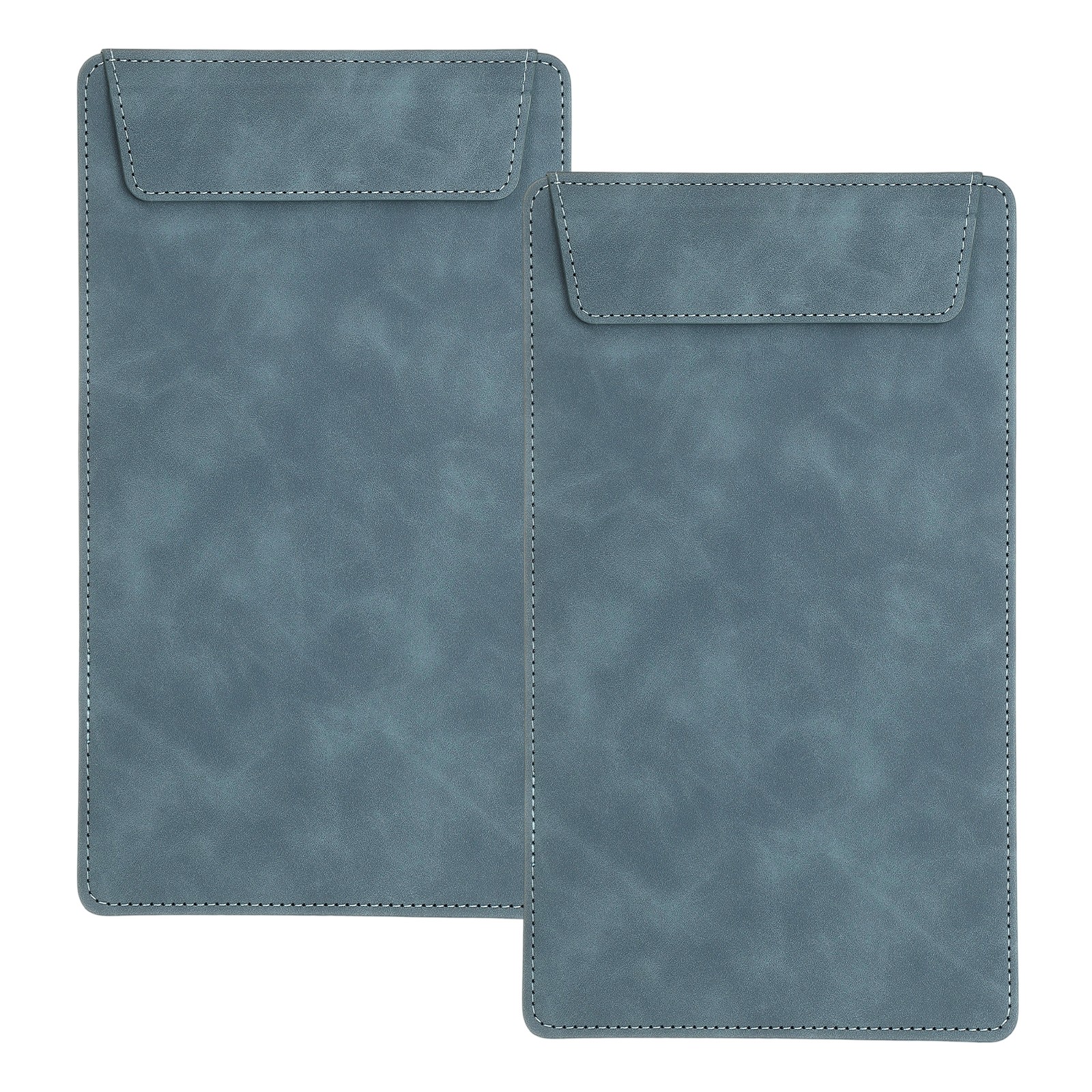 2 Pack Mini Clipboard 10″ x 6″ Leather Small Clipboard with Pen Holder (Blue)