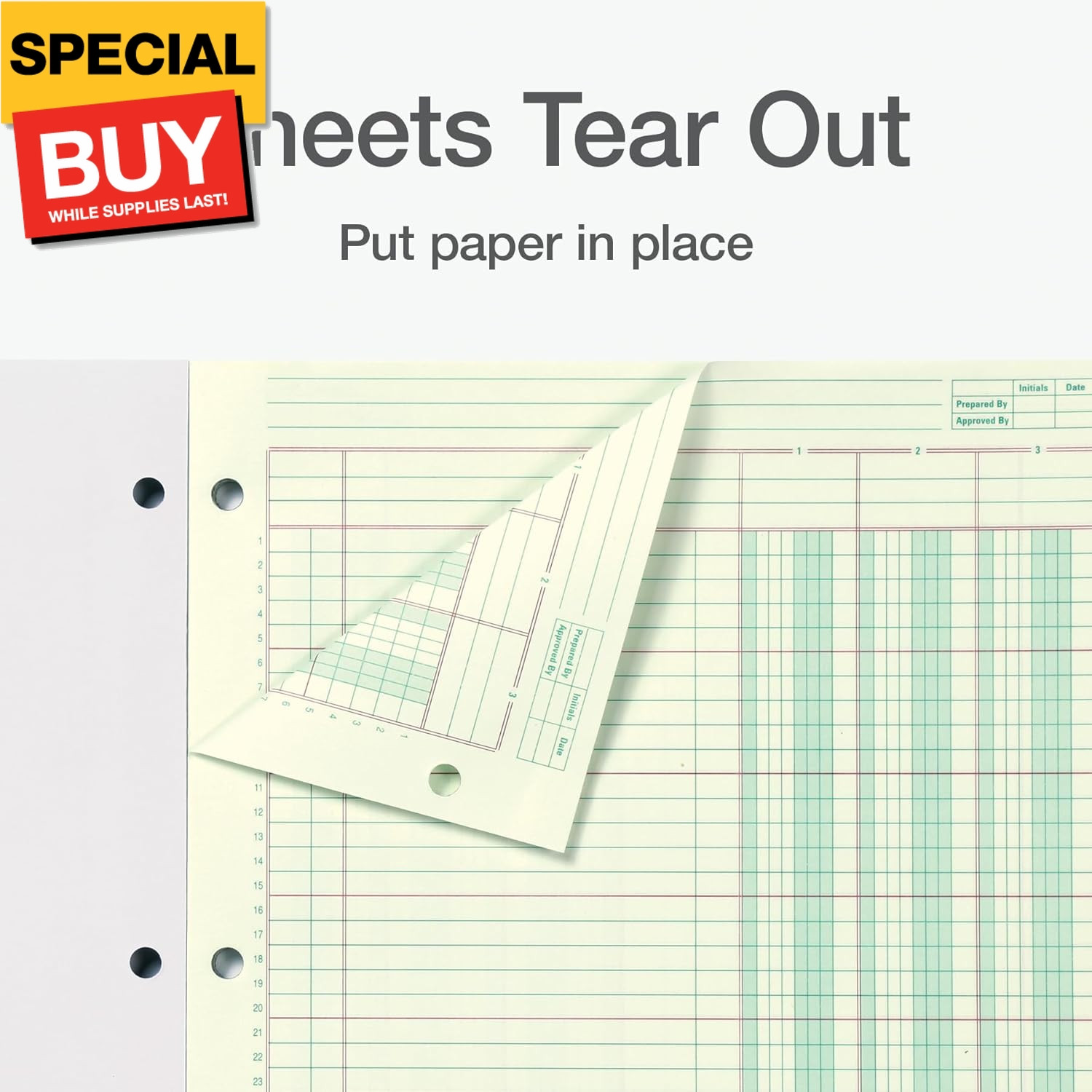 Columnar Analysis Pad, 3 Column, 8 1/2 X 11, Single Page Format, 50 Sheets/pad (