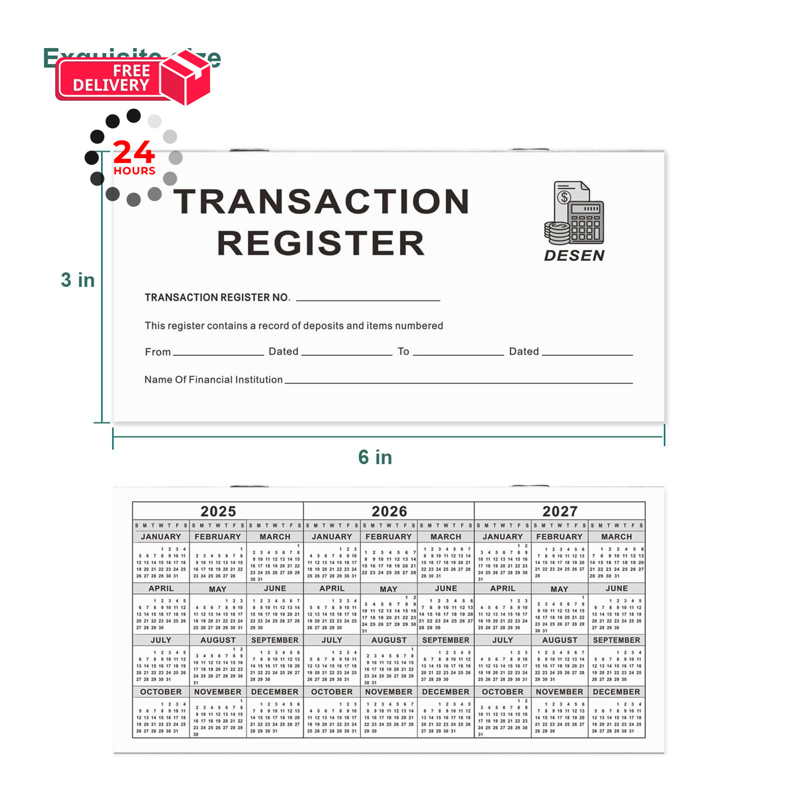 20 Pack Checkbook Register, Blank Ledger Transaction Book for Personal &…
