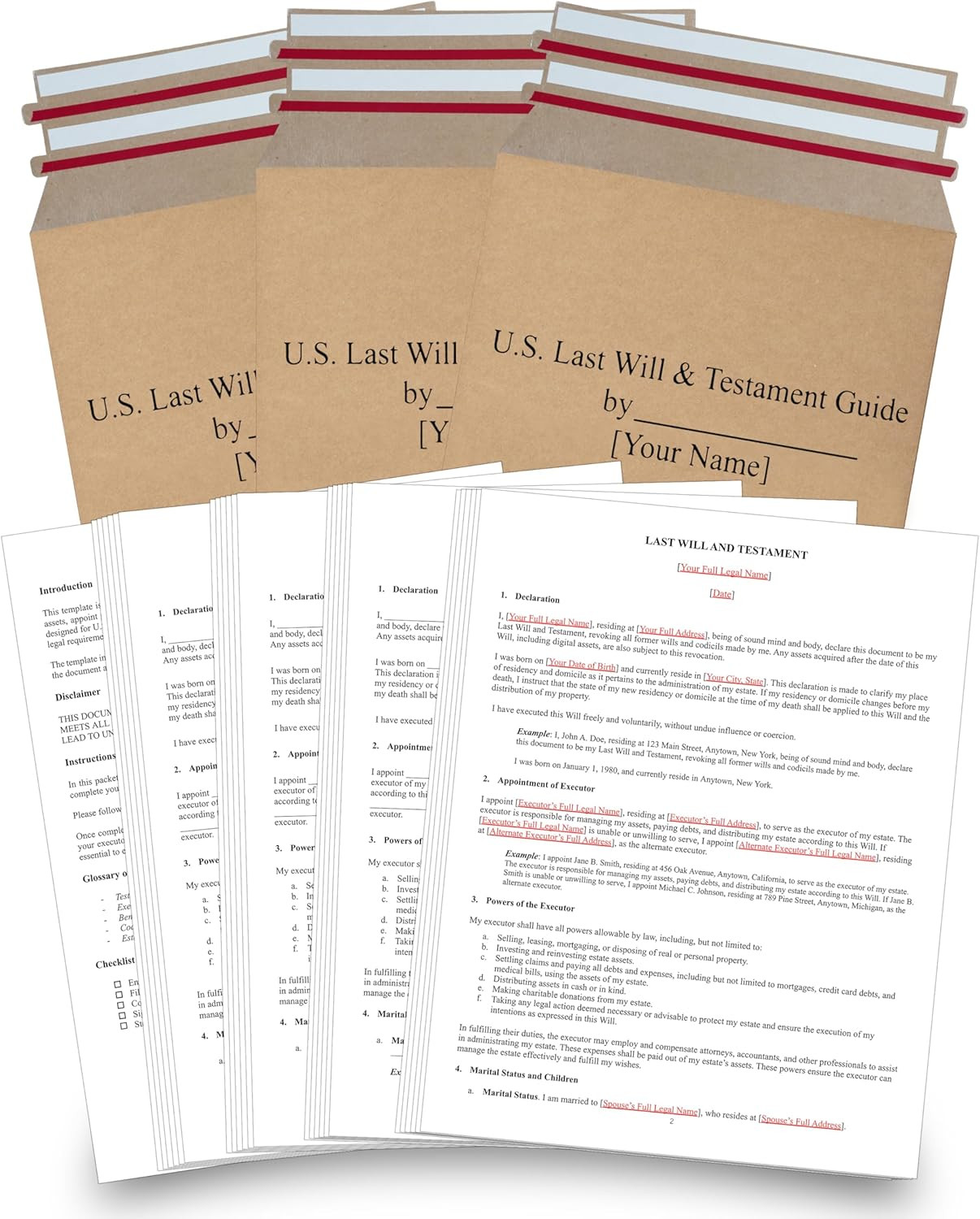 2026 Last Will and Testament Kit (3-Pack) – DIY Estate Planning Forms, Lawyer-