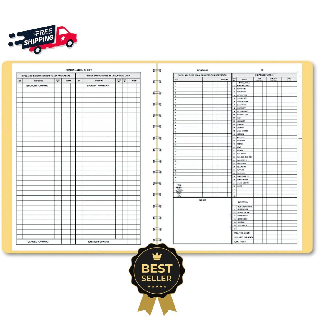 Dome 612 Bookkeeping Record, Tan Vinyl Cover, 128 Pages, 8 1/2 X 11 Pages