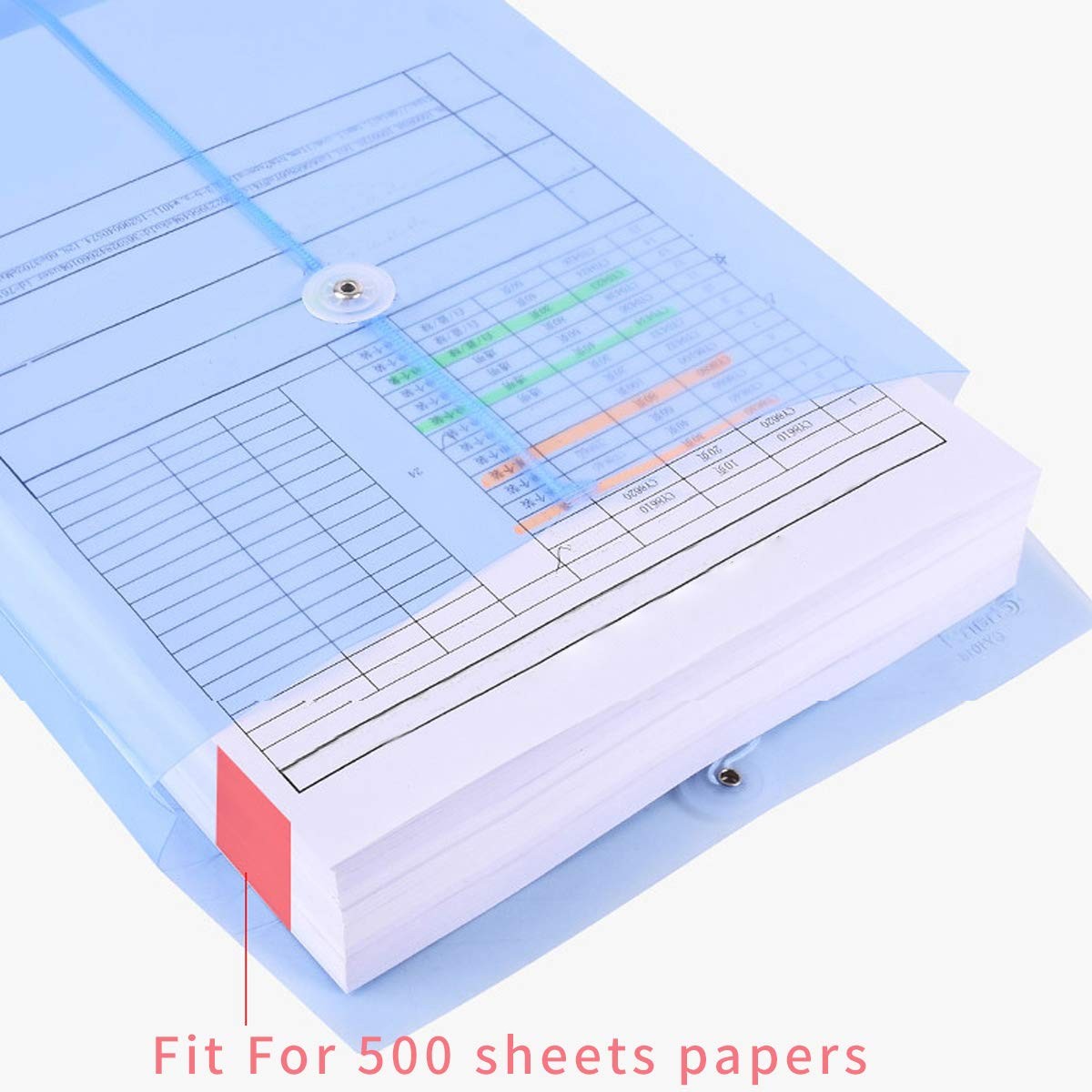 LaOficina Poly Clear Envelopes with Button String Snap One Size, Mix-colors