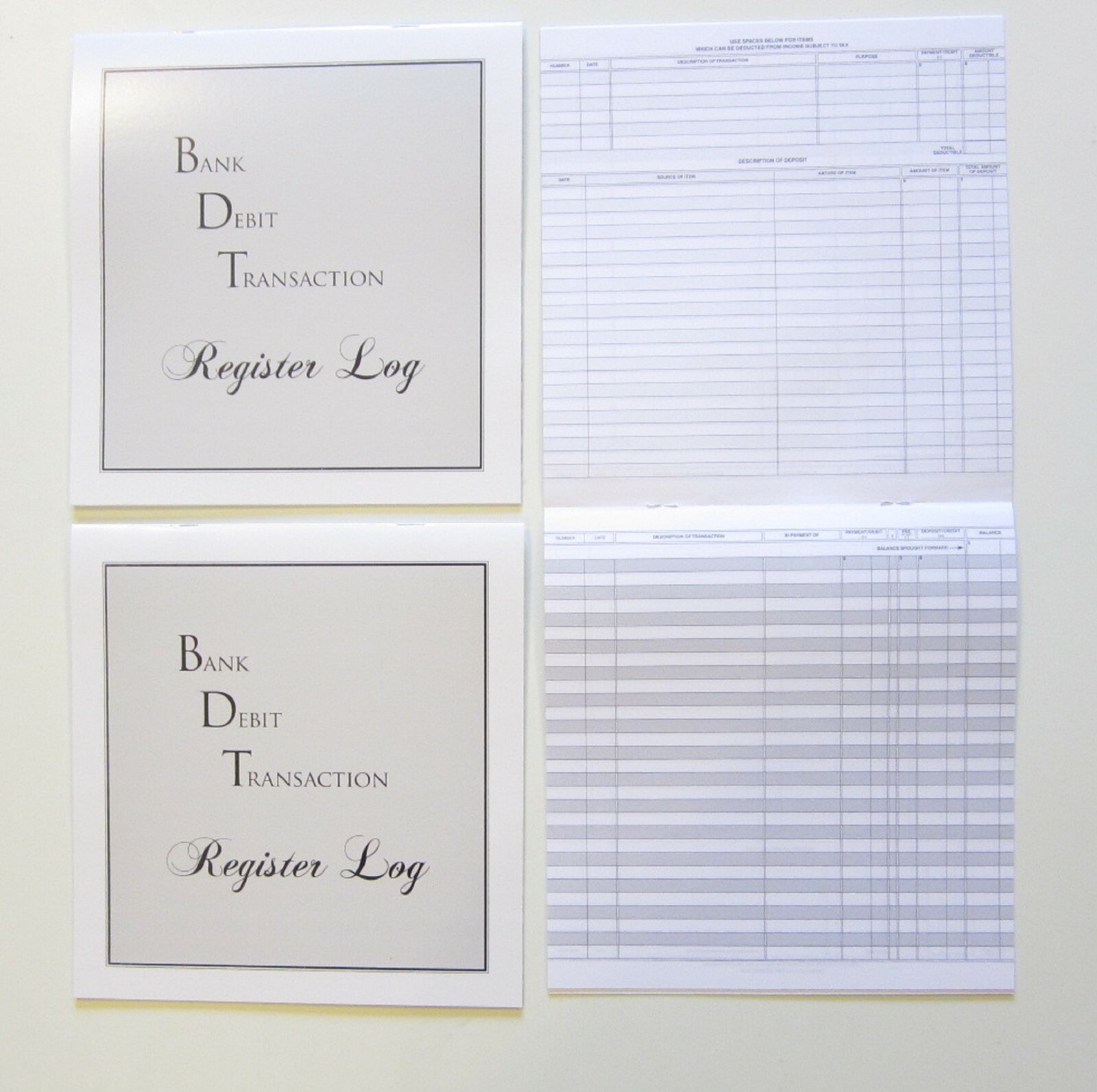 9 NEW BDT LARGE PROFESSIONAL DESK CHECKBOOK TRANSACTION REGISTERS TAX RECORD LOG