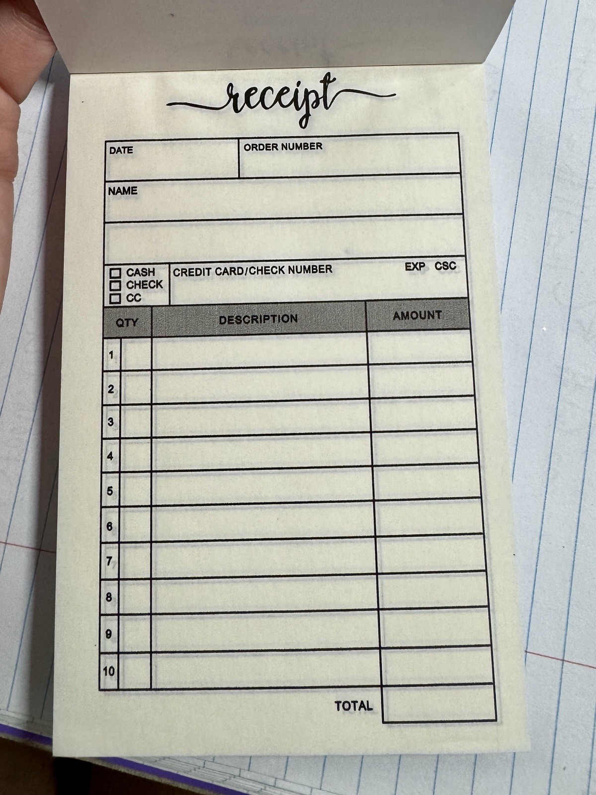 Carbon Copy Receipt Book 50 Sets + Small Business Thank You Stickers Bundle New