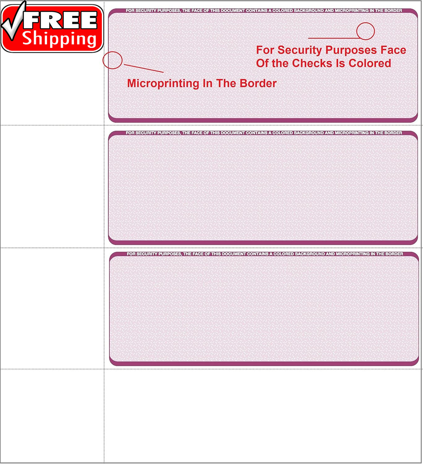 Computer Check Paper – Blank Personal Wallet Checks 3 on a Page – Compatible wit