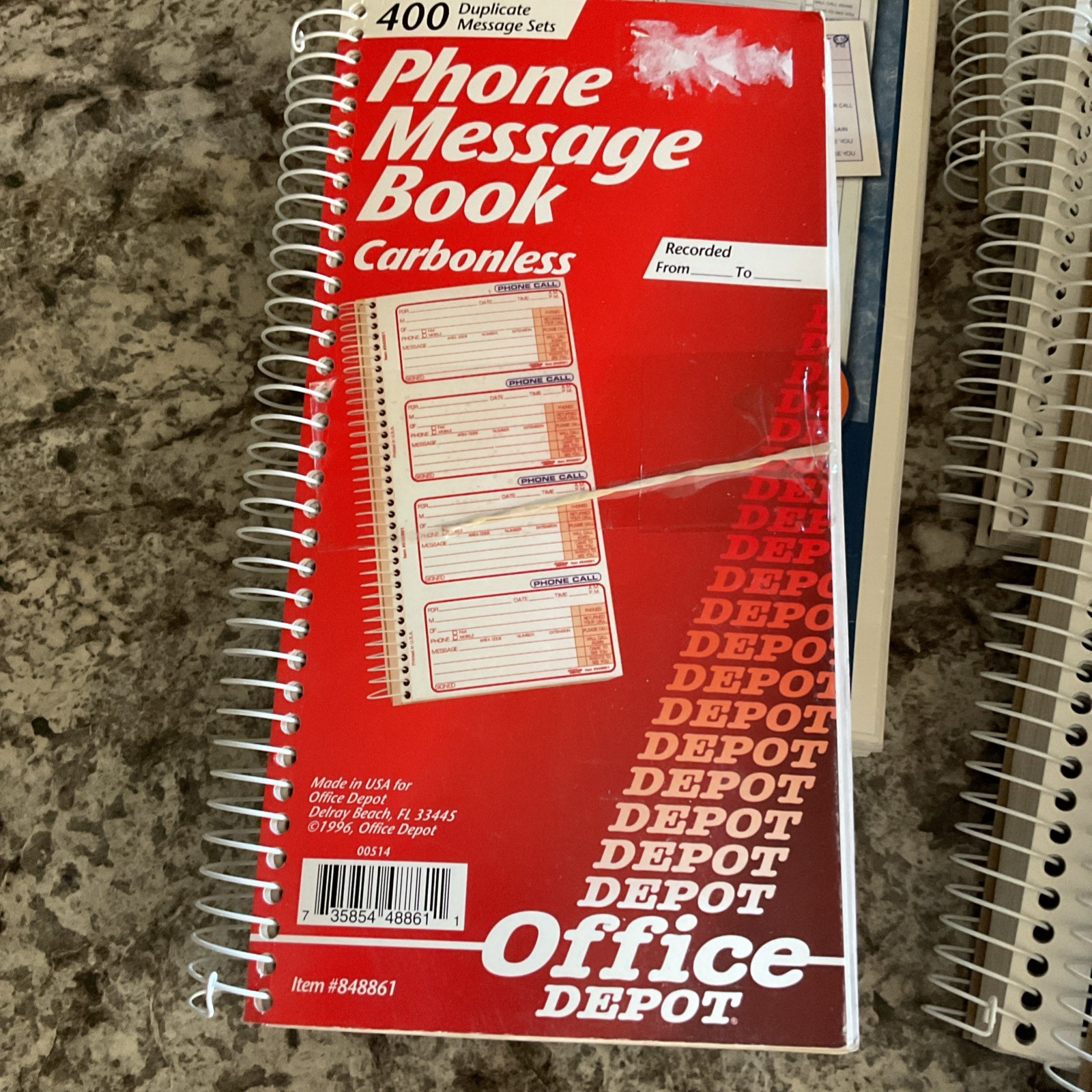 Phone Message Books Carbonless Spiral Lot Of 11 Office Depot, Tops 5 1/2X11