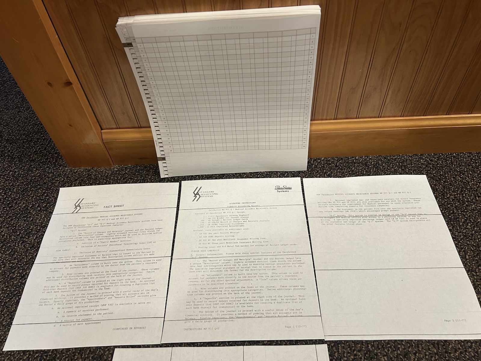 Accounting Journal ledger 50 ct Record of Charges & Receipts pegboard Pacesetter