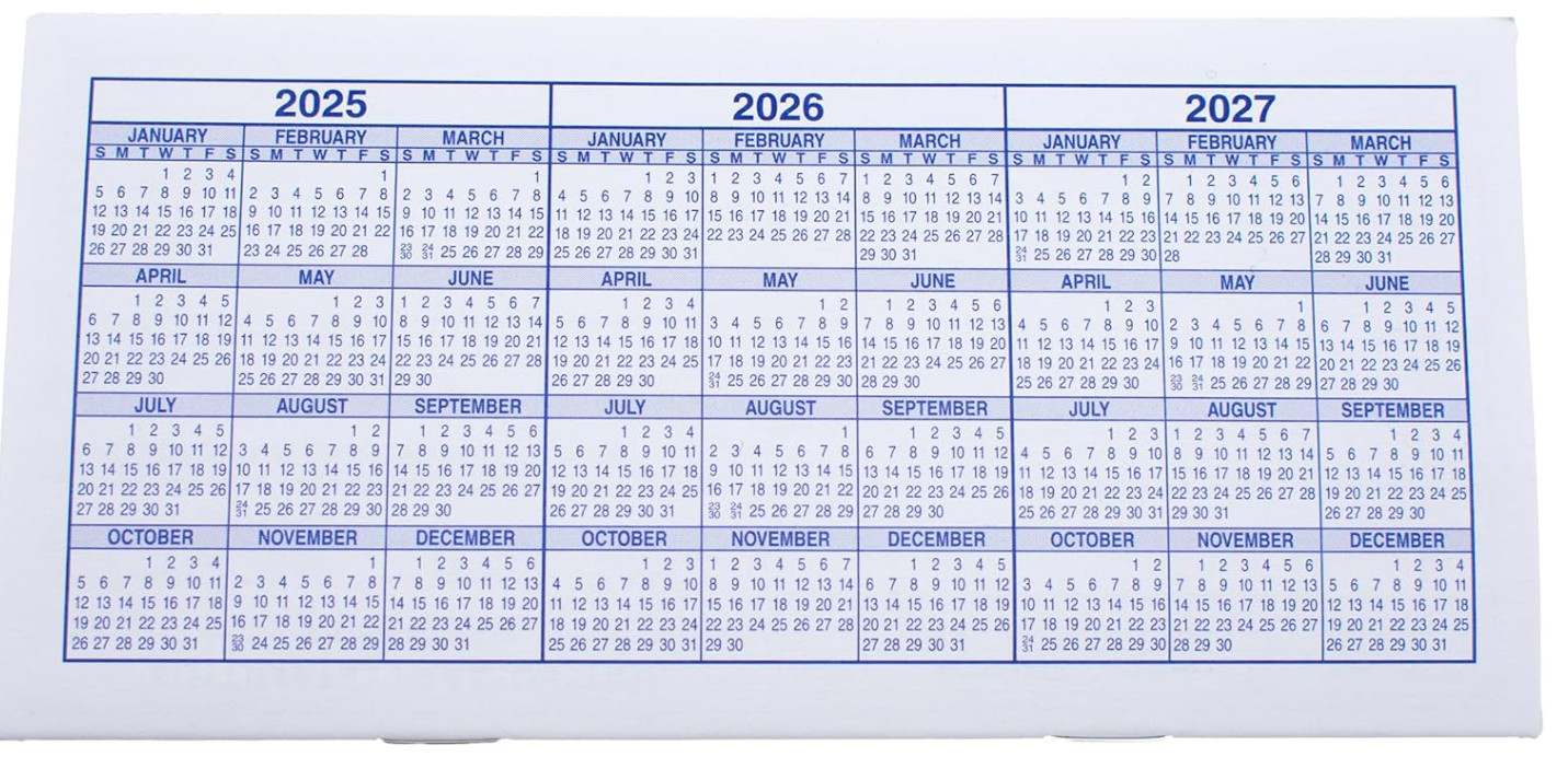 Checkbook Registers for Personal Checkbook, Ledgers, 2025-2026-2027, Pack of 10