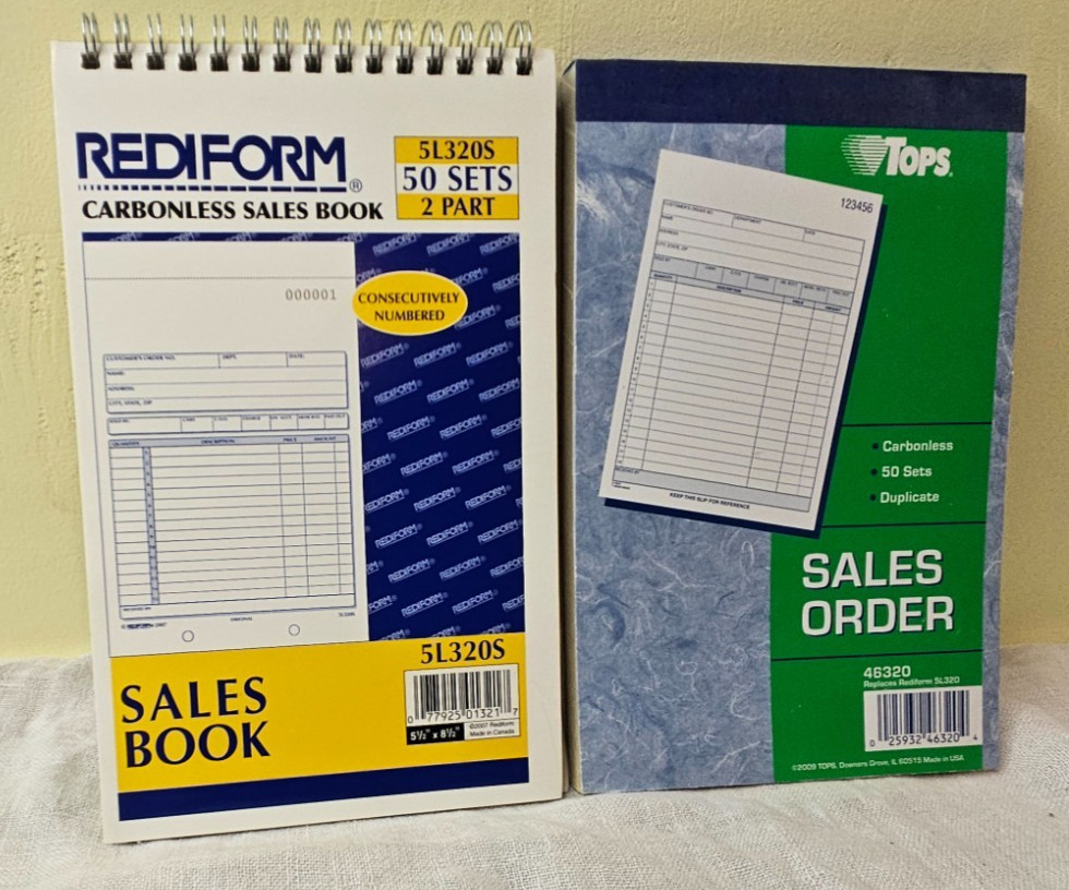 Two new 2-Part Carbonless Sales Orders Books