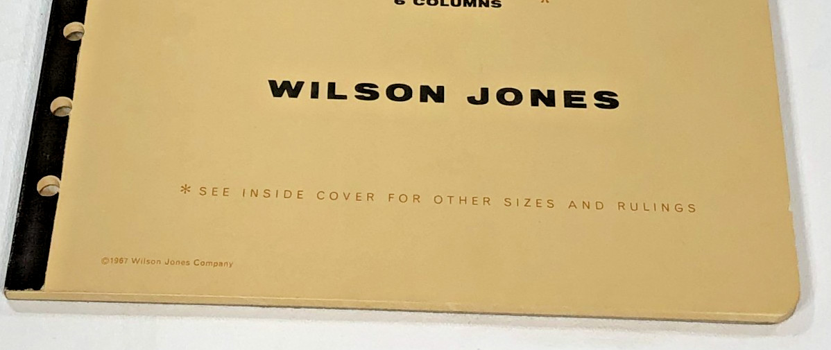 Vintage Wilson Jones Columnar Pad #7204, 11″ x 8.5″, 4 Columns, 23 Pages Remain