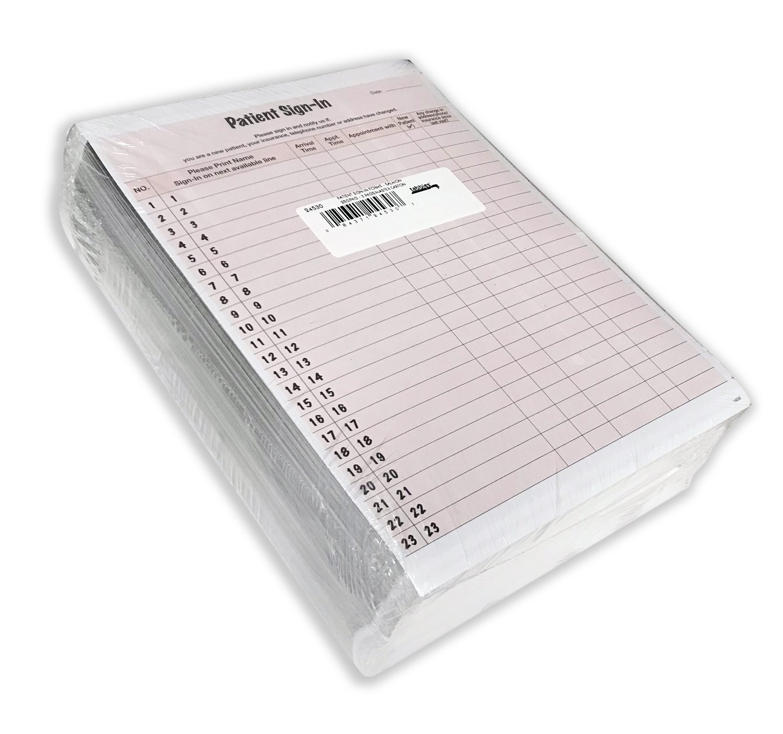 Salmon Patient Sign In Label Forms 250 Pack HIPAA Compliant Daily Log