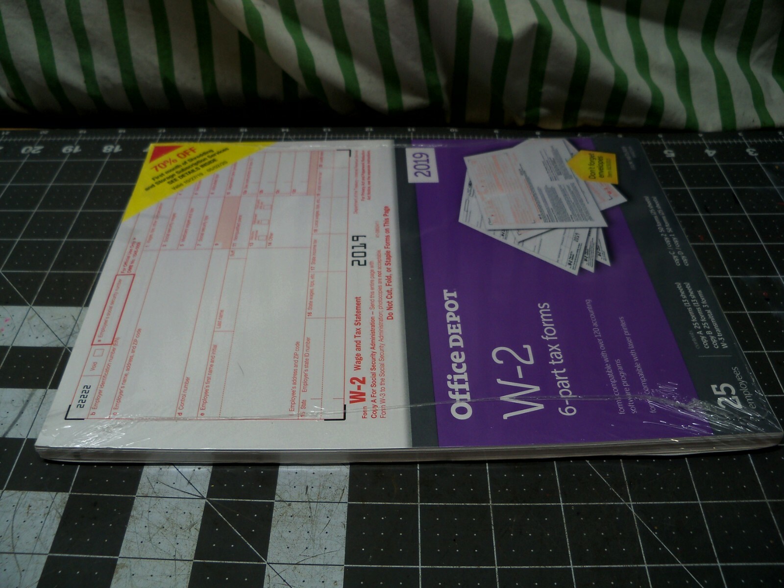 Office Depot W-2 Inkjet/Laser Tax Forms 2019 Tax Year 6-Part, 25-PK Staples W2