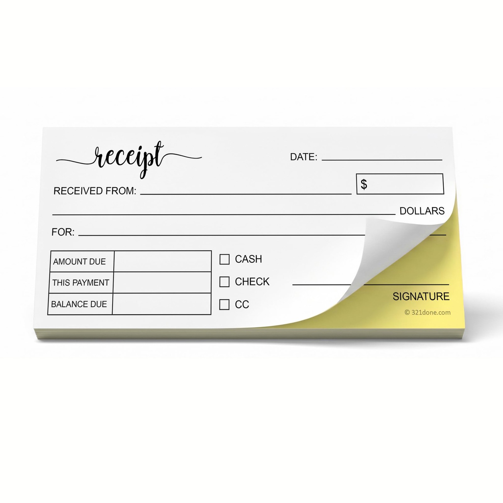 Receipt Book with Carbon Copies for Small Boutique Business, 2-Part Carbonles…