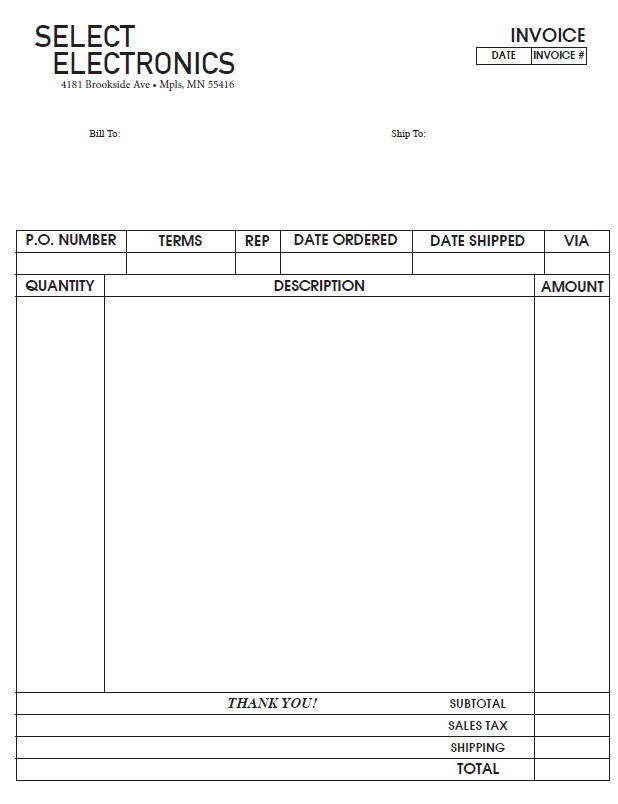 Printed 3-Part Forms, Custom 8.5″ x 11″ Carbonless Sets, black ink, NCR business