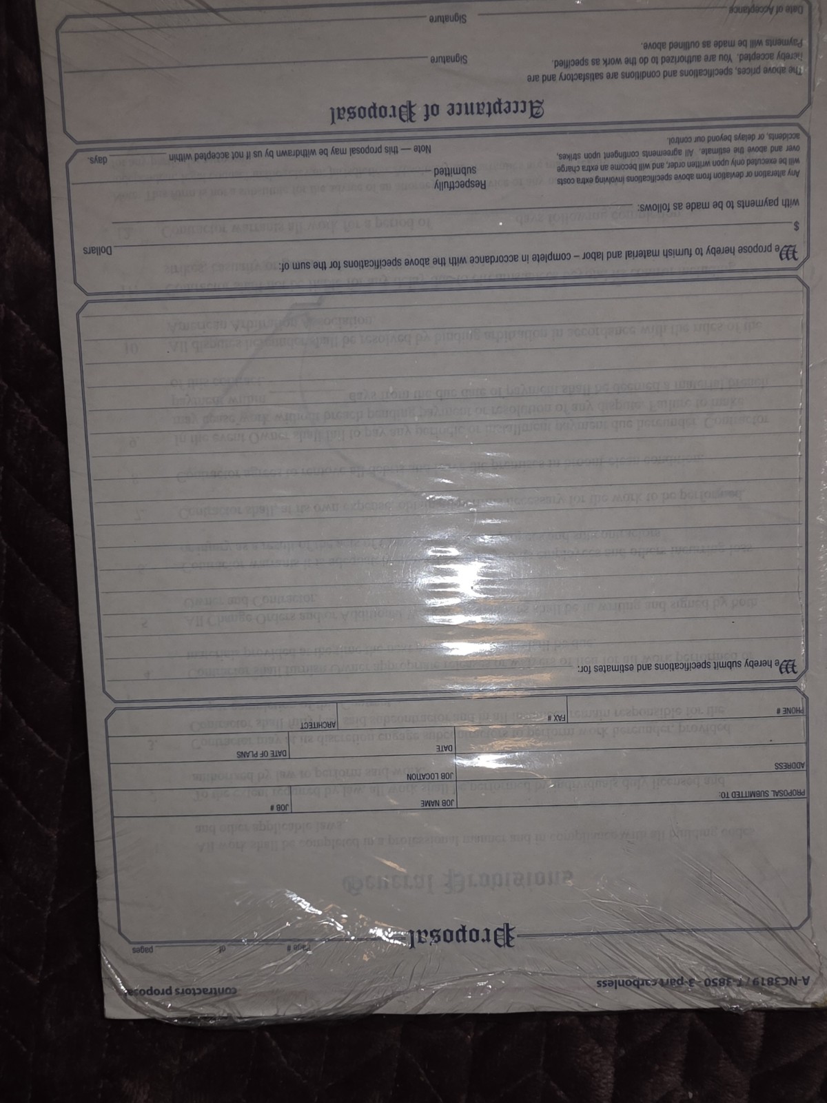 Adams Contractor Forms Lot Job Invoice 100 Sets & Contractors Proposal 50 Sets