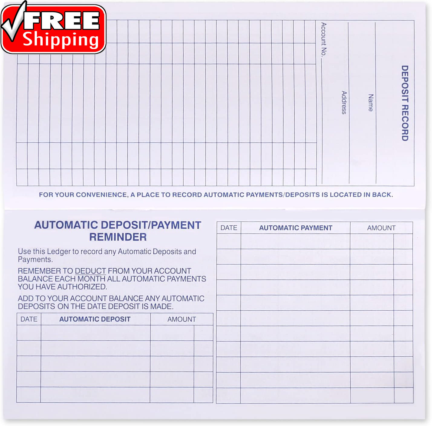 24 PCS Check Registers for Personal Checkbook, Easy to Read Checkbook Register