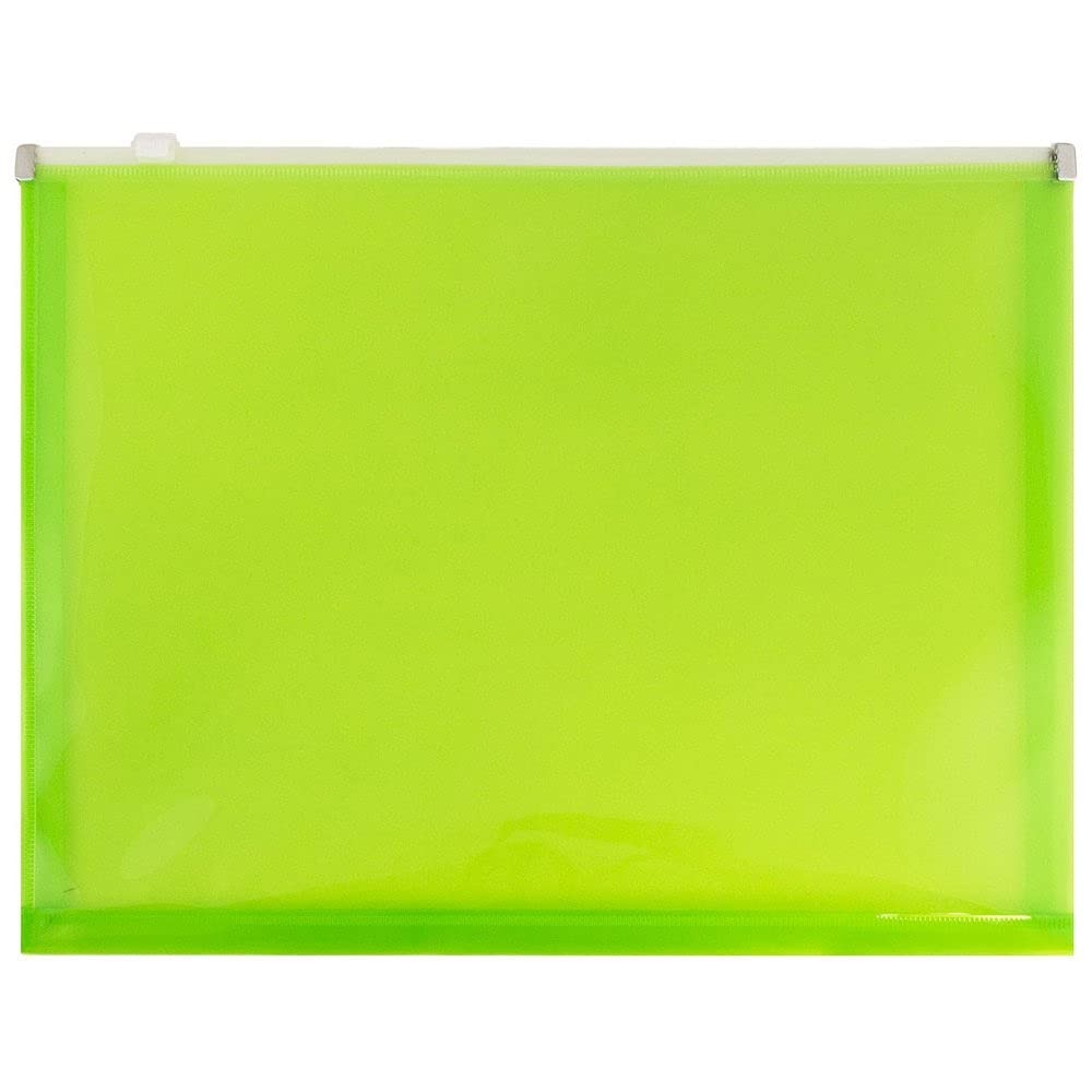 JAM PAPER Plastic Envelopes with Zip Closure – Letter Size, Assorted 6 Pack