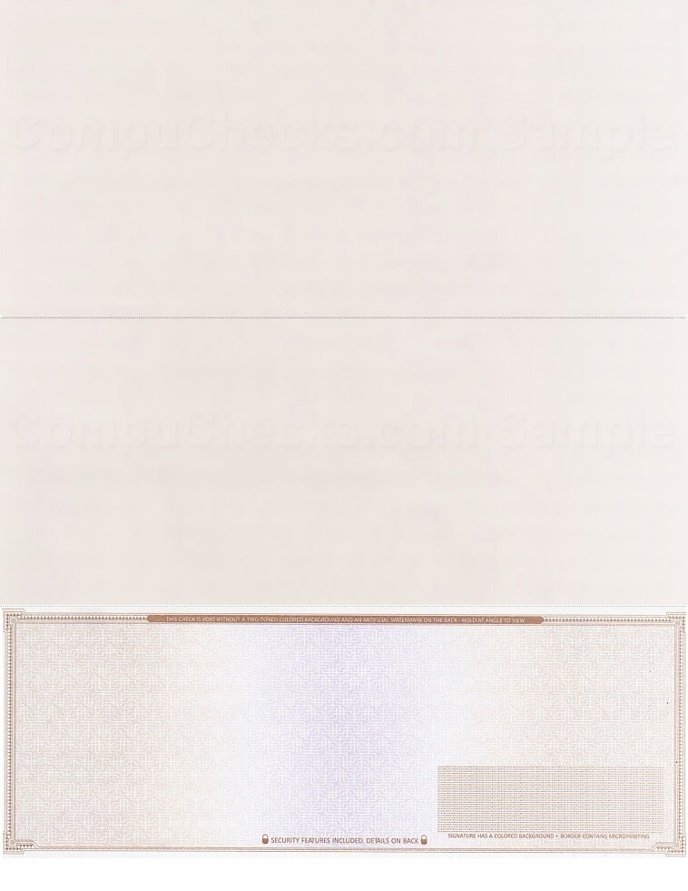 2000 “High Security” Computer Check Paper – Check on Bottom – Brown Mazed
