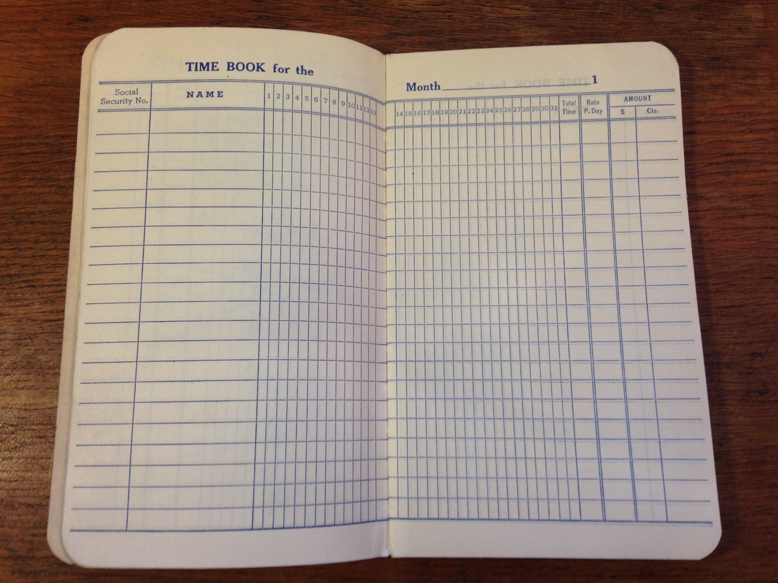 Vintage 1950’s Monthly Perfection Time Book No. 677 (Wages .25-1.75) E1